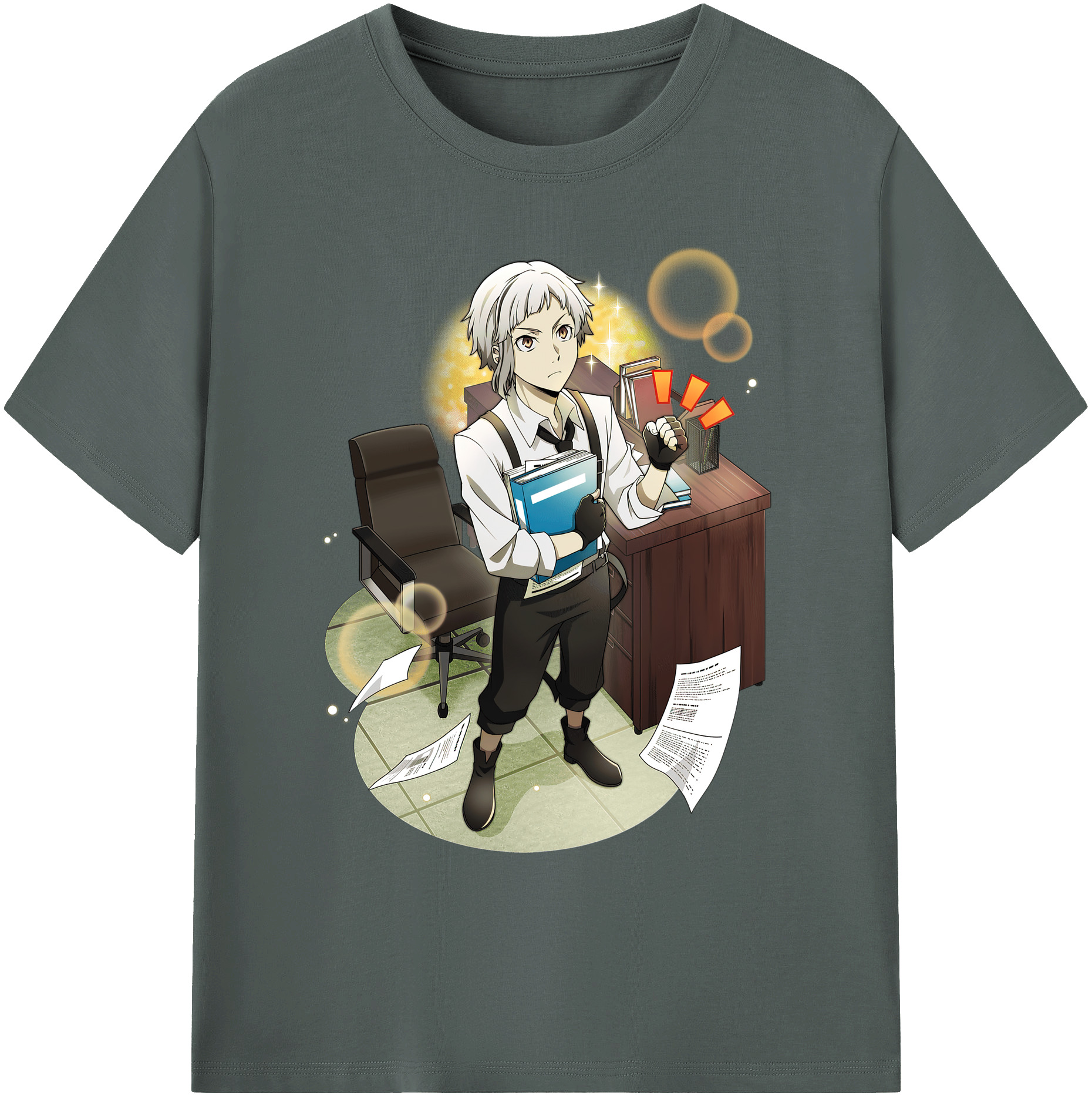 （画像用） 文豪ストレイドッグス Bungo Stray Dogs 綿100％ メンズ半袖Tシャツ｜肌触りやわらか＆通気性